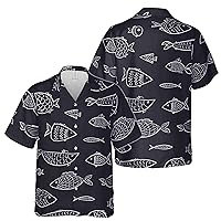Funny Fish in The Deep Ocean Art Hawaiian Shirt S-5XL for Men and Women