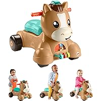 Fisher-Price Baby Walker Learning Toy, Walk Bounce & Ride Pony Ride-On with Music and Lights for Infants and Toddler Play (Amazon Exclusive)