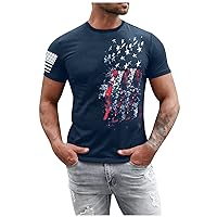 Patriot American Flag Tshirt for Mens Short Sleeve T-Shirt Graphic Tee Fashion Summer Tee Tops Crew Neck Tunic