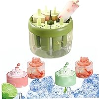 3PCS Ice Lolly Moulds with Stick Ice Cream Moulds 8 Cavities Ice Pop Moulds Reusable Ice Popsicle Moulds for Summer Ice Cream DIY