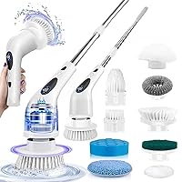 Electric Spin Scrubber,3 Speeds Rotating Scrubber for Cleaning, Cordless Scrub Brush with 9 Replaceable Head,Shower Cleaning Brush with 3 Extension Long Handle,Power Scrub for Bathroom Tub Tile Floor