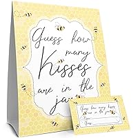 DISTINCTIVS How Many Kisses Bumble Bee Party Game (Sign with Cards)