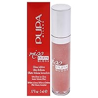 Pupa Milano Miss Milano Lip Gloss - Shiny, Smooth, Plump - Soft, Innovative Gel Texture - Glides Smoothly On The Lips - For A Moisturizing And Volume Enhancing Effect - 102 Sexy Skin - 0.17 OZ