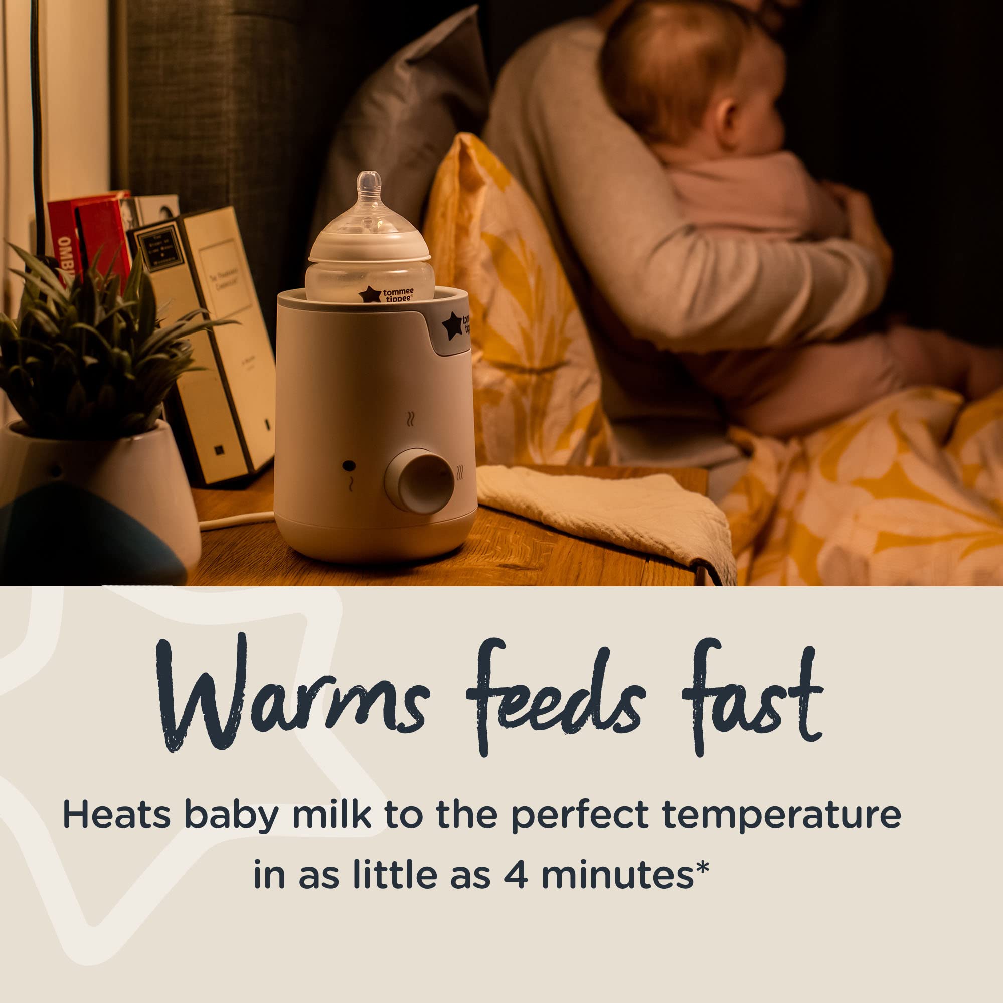 Tommee Tippee Easiwarm Bottle Warmer, Warms Baby Feeds to Body Temperature in Minutes, Automatic Timer, One-Dial Operation, White