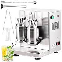 Automatic Milk Tea Shaker Machine, 360° for Bubble Tea Boba Tea, Electric Milk Tea Shaking Machine, Juice Coffee Milk Wine Cocktail Double Cup 750ml Stainless Steel