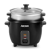 ARC-363-1NGB 3 Uncooked/6 Cups Cooked Rice Cooker, Steamer, Multicooker, 2-6 cups, Black