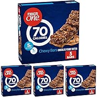Fiber One 70 Calorie Chewy Snack Bars, Chocolate Peanut Butter, 5 ct (Pack of 4)