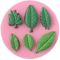6 Leaves Fondant Leaf Candy Mold for Sugar Paste, Chocolate, Fondant, Butter, Resin, Polymer Clay, Wax, Soap, Crafting Projects and Cake Decoration