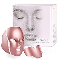 LED Face Mask - Pro 7 LED Skin Care Mask for Face and Neck Skin Facial Care & Anti Aging Firming Skin and Reducing Wrinkles - Portable for Home and Travel Use A-011