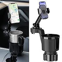 2 in 1 Car Cup Holder Expander Phone Holder Mount with Offset Base Compatible with iPhone Samsung All Smartphones and Hydro Flask 32/40 oz Yeti Ramblers 20/26/30/36 oz