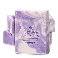 PURPLE CANYON 3 Pack of Handmade Soaps 4 Ounces Each | Bar Soap with Lavender Essential Oil, Cocoa Butter, and Olive Oil | Perfect Moisturizing Skin Care Lavender Gift Set