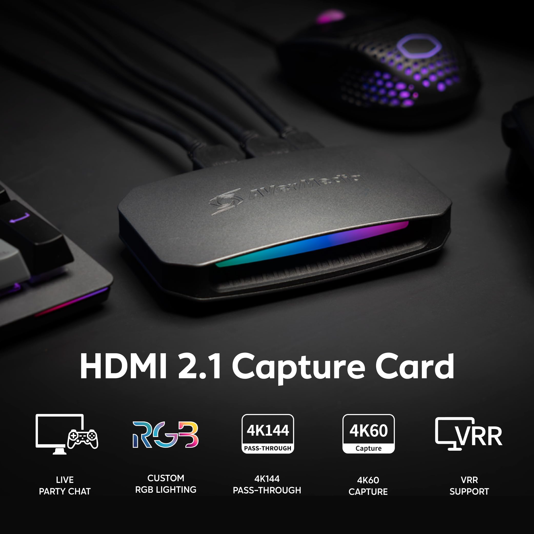 AVerMedia HDMI Capture Card 2.1 for Streaming and Gaming, VRR Support and HDR 4K Capture Card for Xbox Series x/s, PS5, Xbox One, PS4, Nintendo Switch-GC553G2 Live Gamer Ultra 2.1