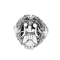 NOVICA Artisan Handmade Men's .925 Sterling Silver Locket Ring Indonesia Cultural 'Scared Ranga'