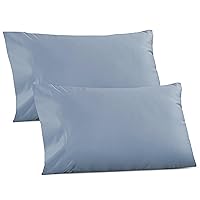 1000 Thread Count, Soft & Smooth, 100% Cotton Sateen Weave, Hotel-Quality, Set of 2 Classic Style Blue Pillow Cases Standard Size Fits Std & Queen Size Pillows