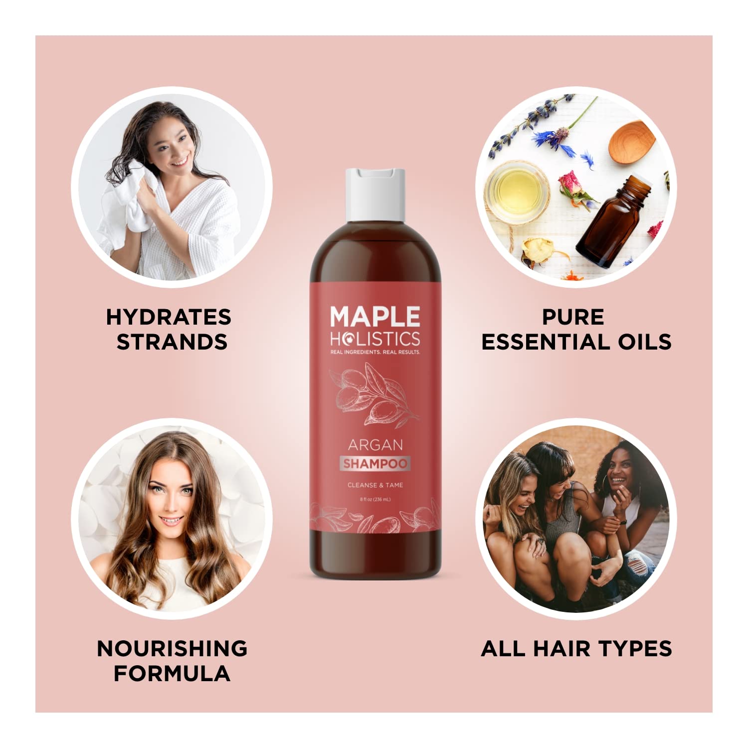 Argan Oil Shampoo for Dry Hair - Sulfate Free Shampoo for Damaged Hair and Frizz with Argan Oil for Hair - Volumizing Shampoo for Hair Shine and Volume Featuring Ultra Moisturizing Natural Oils