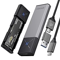 iDsonix M.2 [NVMe & SATA] SSD Enclosure Adapter[Tool Free][Aluminum], NVMe to USB 3.2 Gen 2 10Gbps, M.2 to USB C&A Supports M-Key/B+M Key, with UASP Trim for 2230/2242/2260/2280 SSD