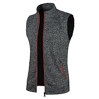 Mens Autumn and Winter Printed Pocket Knitted Wool Cardigan Vest Sweater Vest Giant Sweaters for Men