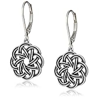 Amazon Essentials Sterling Silver Celtic Knot Leverback Dangle Earrings (previously Amazon Collection)