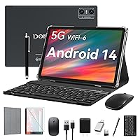 2024 Newest Tablet Android 14 Tablets 10.1-Inch, 2 in 1 Tablet with Keyboard, Tablet 4GB RAM 64GB ROM, Powerful Octa-Core 5+13MP Dual Camera, 1280x800 HD Touch Screen WiFi 6 Tablet PC