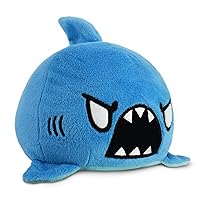 TeeTurtle - The Original Reversible Shark Plushie - Blue - Cute Sensory Fidget Stuffed Animals That Show Your Mood 3.5 inch