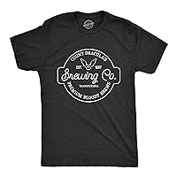 Mens Count Draculas Brewing Co T Shirt Funny Spooky Halloween Vampire Blood Tee for Guys