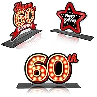 Happy 60th Birthday Red and Black Table Centerpieces Table Toppers Balloons Theme Table Decorations Decor for Girls Women Princess 60 Years Old Birthday Party Bday Supplies Photo Booth Props Gold