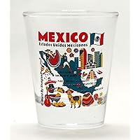 Mexico Landmarks and Icons Collage Shot Glass