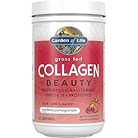 Grass Fed Collagen Beauty - Cranberry Pomegranate, 20 Servings, Collagen Powder for Women Men Hair Skin Nails, Collagen Peptides Powder, Collagen Protein Hydrolyzed Collagen Supplement