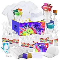 Hearth & Harbor Tie Dye Kit for Kids & Adults, 212 Pieces - 18 Colors - Includes 18 Bottles, 120 Rubber Bands, 1 Funnel, 1 Guide Book & Much More- Tie Dye Kit for Large Groups & for Outdoor Activities