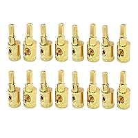8PC Car Audio Power/Ground 4 Gauge to 8 Gauge Amp Input Reducers Wire Reducer (8PCS Gold)