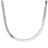 jewellerybox Sterling Silver Flat Herringbone Chain Necklace 18 Inches