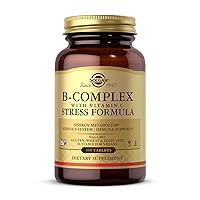 Solgar B-Complex with Vitamin C Stress Formula - 100 Tablets - Non-GMO, Vegan, Kosher, Halal & Gluten Free - 50 Servings