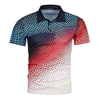 Slim Polo Shirts for Men New Summer Fashion Casual 3D Printing Shirt Lapel Short Sleeve Top