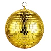 Disco Ball, LEEUEE Gold Mirror Ball Large Ceiling Hanging Disco Ball Lighting Party Decoration for Home Room Dance Parties Bar Pub Xmas Wedding Show Club (8 INCH)