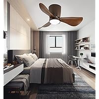 Kids Bedroom Fans with Ceiling Lights,Modern Led Dimmable Fan Lighting with Remote Control 6 Speed Adjustable Fanp for Indoor Living Room Lounge Dining Room/Brown