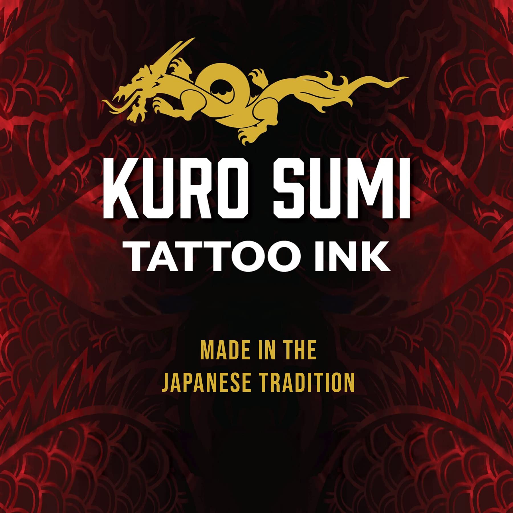 Kuro Sumi - Outlining Black Tattoo Ink - Professional Tattoo Ink & Tattoo Supplies for Outlining & Shading - Skin-Safe Permanent Tattooing - Vegan (6 oz)