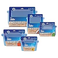 Endurables Pouch and Containers Variety Pack, Reusable Silicone Bags and Food Storage Meal Prep Containers for Freezer, Oven, and Microwave, Dishwasher Safe