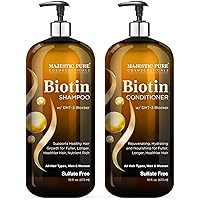 Biotin Shampoo and Conditioner Set with DHT Blocker Complex - Hydrating, Nourishing & Supporting Healthy Hair Growth, Sulfate Free, for Men & Women - 16 fl oz each