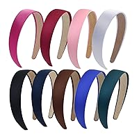 9 Pieces Hard Headbands 1 Inch Wide Non slip Ribbon Hairband for Women Girl Mixed Colors (multicolor-2)