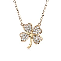 Bling Jewelry Irish Celtic Shamrock Graduation Lucky Charm Pave CZ Four Leaf Clover Stud Earrings Pendant Necklace Anklet For Women 14k Gold Plated .925 Sterling Silver