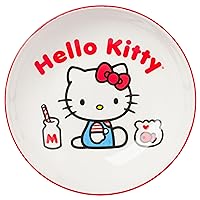 Sanrio Hello Kitty Red and White Ceramic Dinner Pasta Bowl, 9 inches