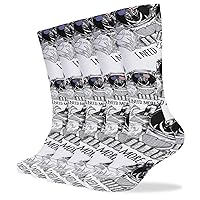 Need More Space Zebra Astronaut Soft Compression Socks Knee High Stockings 5 Pairs Running Athletic for Men Women