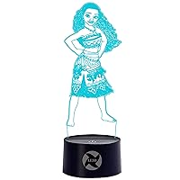 3D Optical Illusion Night Light - 7 LED Color Changing Lamp - Cool Soft Light Safe for Kids - Solution for Nightmares - Disney Princess Moana