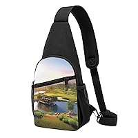 Sling Bag Crossbody for Women Fanny Pack Golf Resort Park Chest Bag Daypack for Hiking Travel Waist Bag