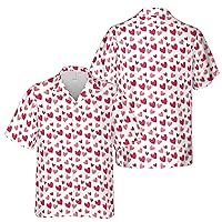 Cute Pink Heart Hawaiian Shirt S-5XL, Valentine Gift Shirt, Couple Lover Shirt