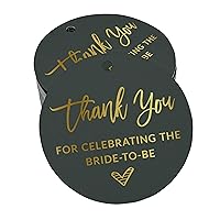 Gold Foil Paper Hang Tags Thank You for Celebrating The Bride to Be Bridal Shower Favor Tags 50 Pieces