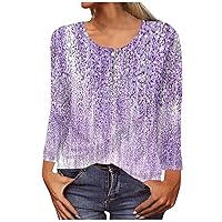 Loose Fall Shirts for Women O Neck Henley Tops Plus Size Basict Shirt Tie Dye Vintage Tops Blouses 2023 Clothes