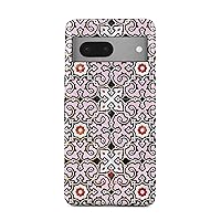 BURGA Phone Case Compatible with Google Pixel 7 - Hybrid 2-Layer Hard Shell + Silicone Protective Case -Pink Colorful Moroccan Tiles Pattern Marakesh Mosaic - Scratch-Resistant Shockproof Cover