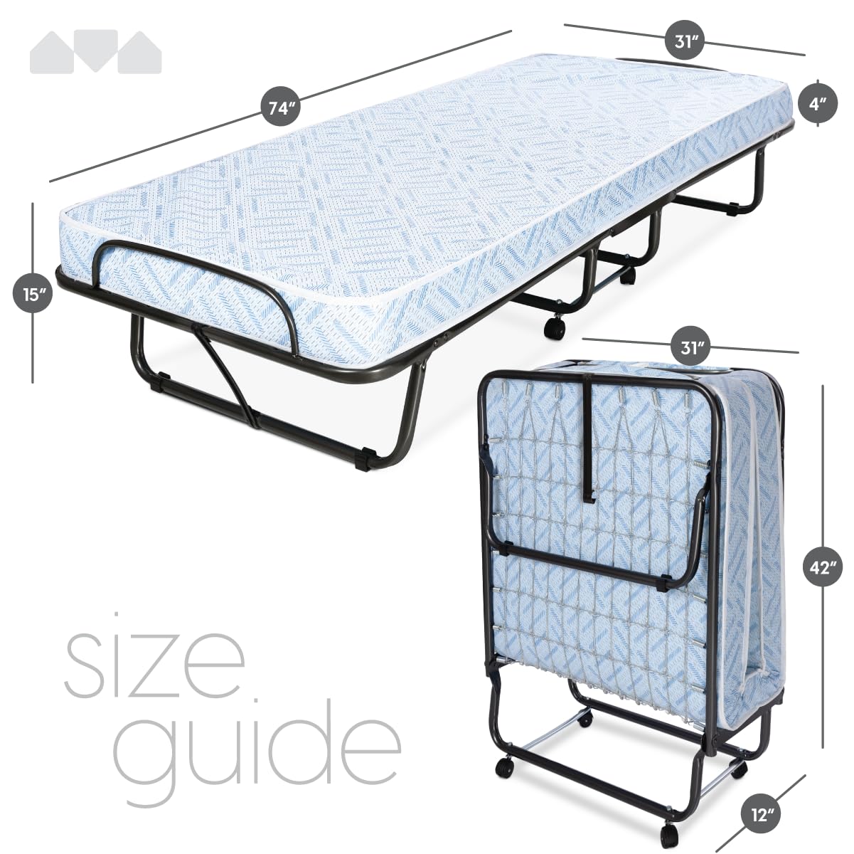 Milliard Lightweight Folding Cot with Mattress 31x75 (not Intended for  Heavy Duty use)