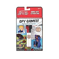 Melissa & Doug Reusable Activity Pad - Spy Game, Spy Game 1-2 Players, Kids Travel Games Activity Book, Kids Travel Activity Packs, Age +6 Years, Gift for Boys or Girls